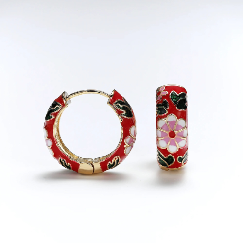 Boucle d'oreille pour femme - Floral