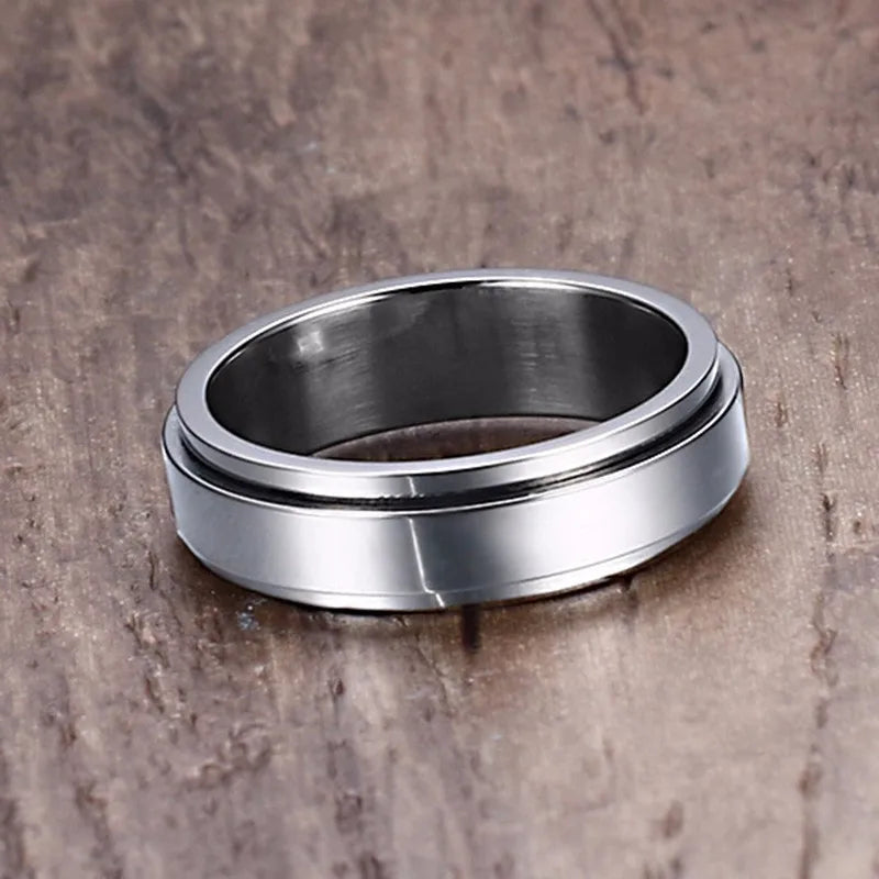 Bague Thérapeutique Tournante pour Homme en Acier Inoxydable