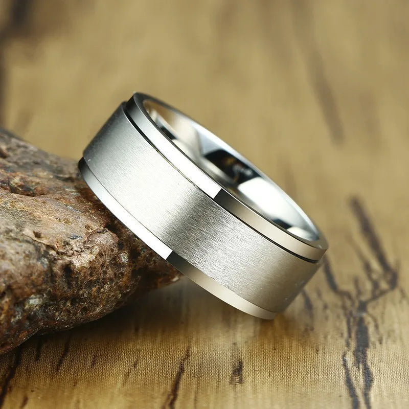 Bague Thérapeutique Tournante pour Homme en Acier Inoxydable