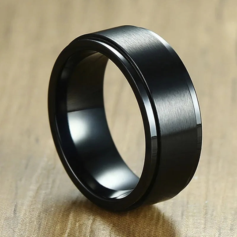 Bague Thérapeutique Tournante pour Homme en Acier Inoxydable