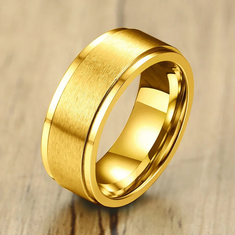 Bague Thérapeutique Tournante pour Homme en Acier Inoxydable