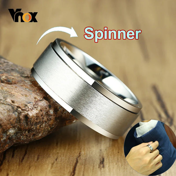 Bague Thérapeutique Tournante pour Homme en Acier Inoxydable