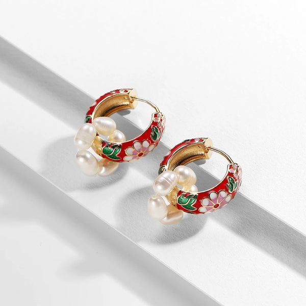 Boucle d'oreille pour femme - Floral