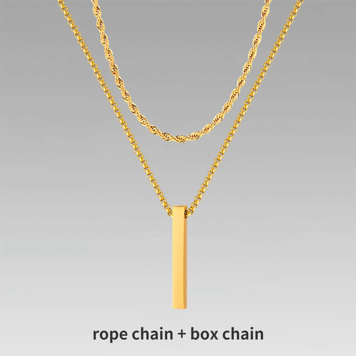 Collier Barre Verticale 3D - Style Contemporain