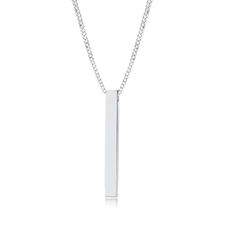 Collier Barre Verticale 3D - Style Contemporain