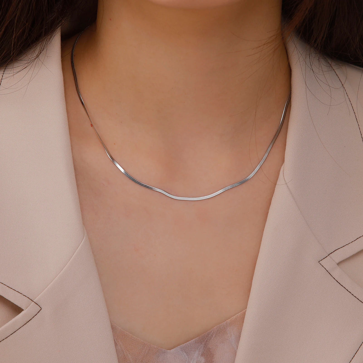 Collier Unisexe en Acier Inoxydable Plaqué Or