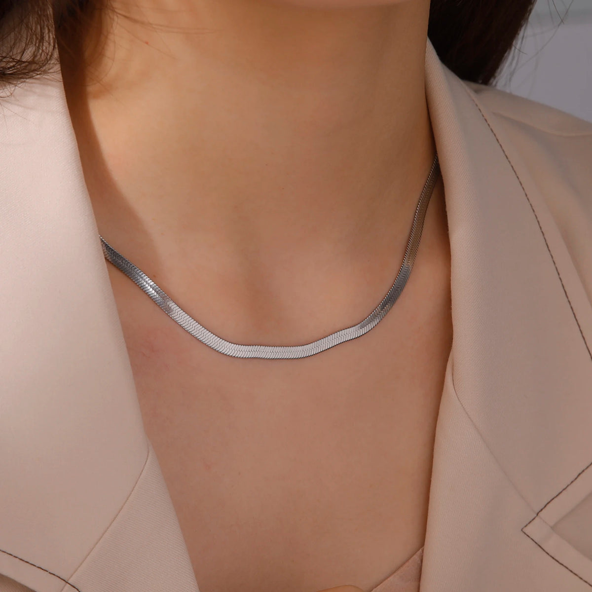 Collier Unisexe en Acier Inoxydable Plaqué Or