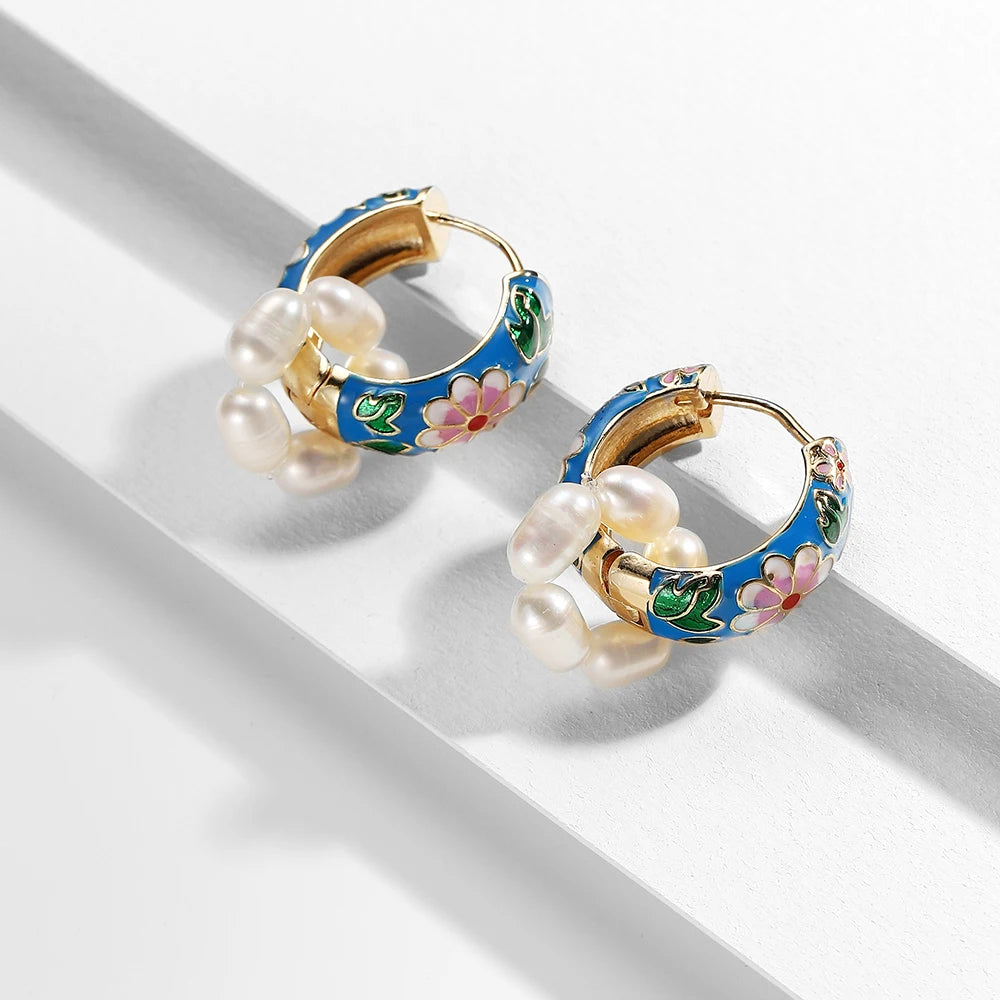 Boucle d'oreille pour femme - Floral