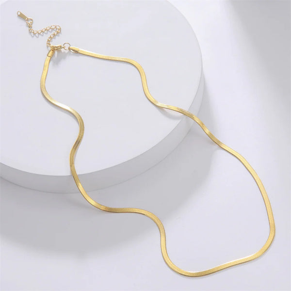 Collier Unisexe en Acier Inoxydable Plaqué Or
